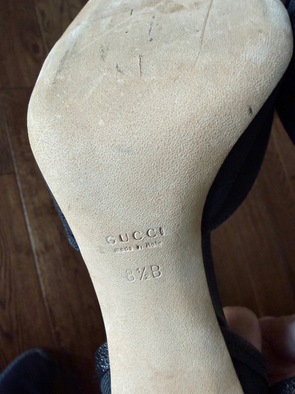 VTG Gucci GG Monogram Canvas D’orsay Pointed Toe Heels Size 8 1/2B - Picture 7 of 8